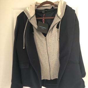 Navy Blazer w removable hood